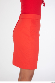 Killa Raketa casual dressed red short pencil skirt thigh 0007.jpg